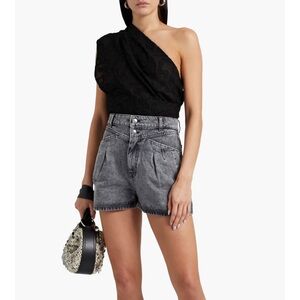 IRO | Rinie One Shoulder Draped Metallic Crop Top Sz FR 38 (US 6)